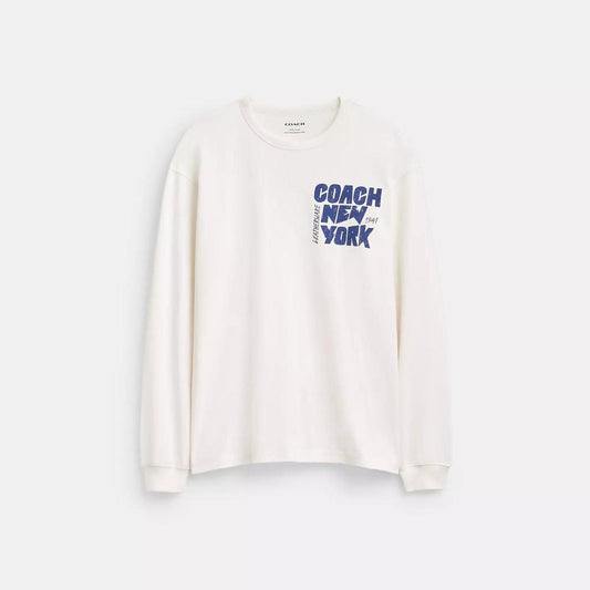 Coach Outlet New York Graphic Long Sleeve T Shirt In Organic Cotton