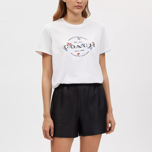 Coach Outlet Floral T Shirt In Organic Cotton