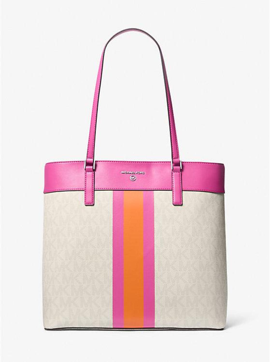 Morgan Signature Logo Stripe Tote Bag