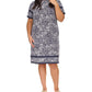 Plus Size Paisley Border Hem Dress