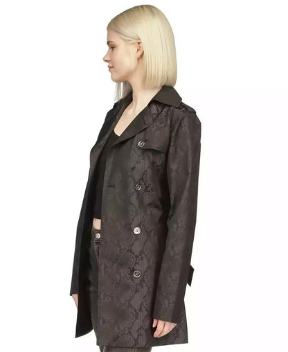 MICHAEL Women's Snake-Print Trench Coat