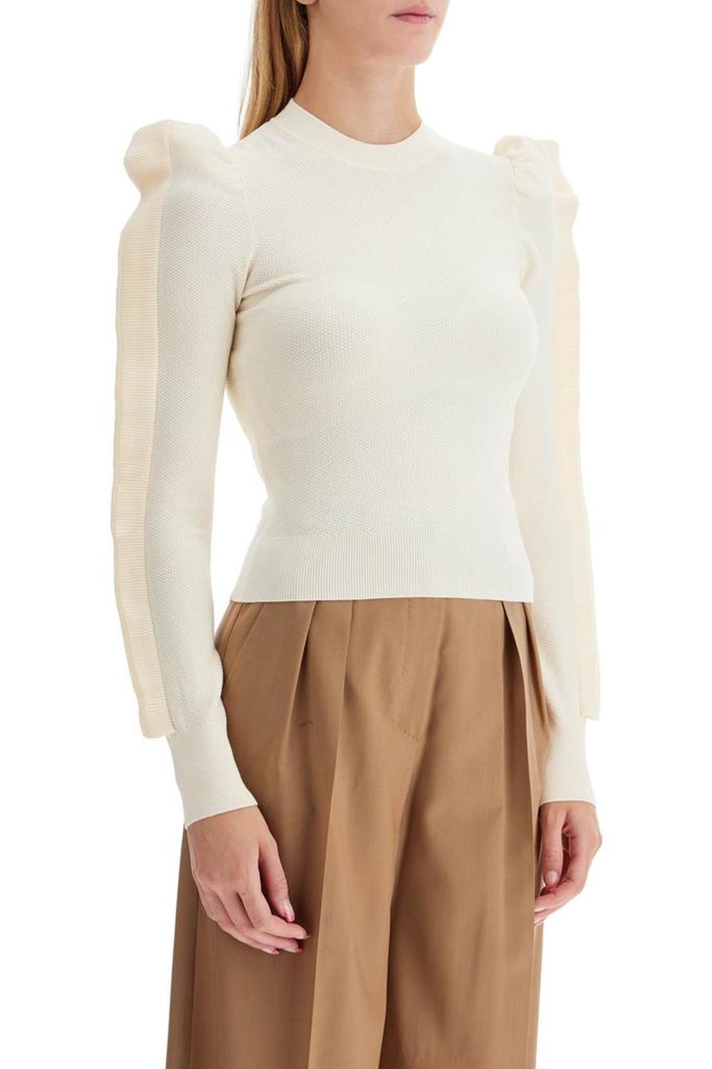 Stretch Pullover With Ruffle