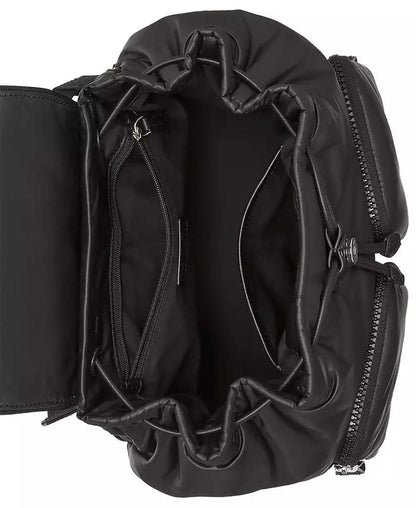 Puffed Puffy Small Leather Backpack