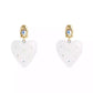 Faux Stone Vintage Charms Signature Puffy Heart Drop Earrings