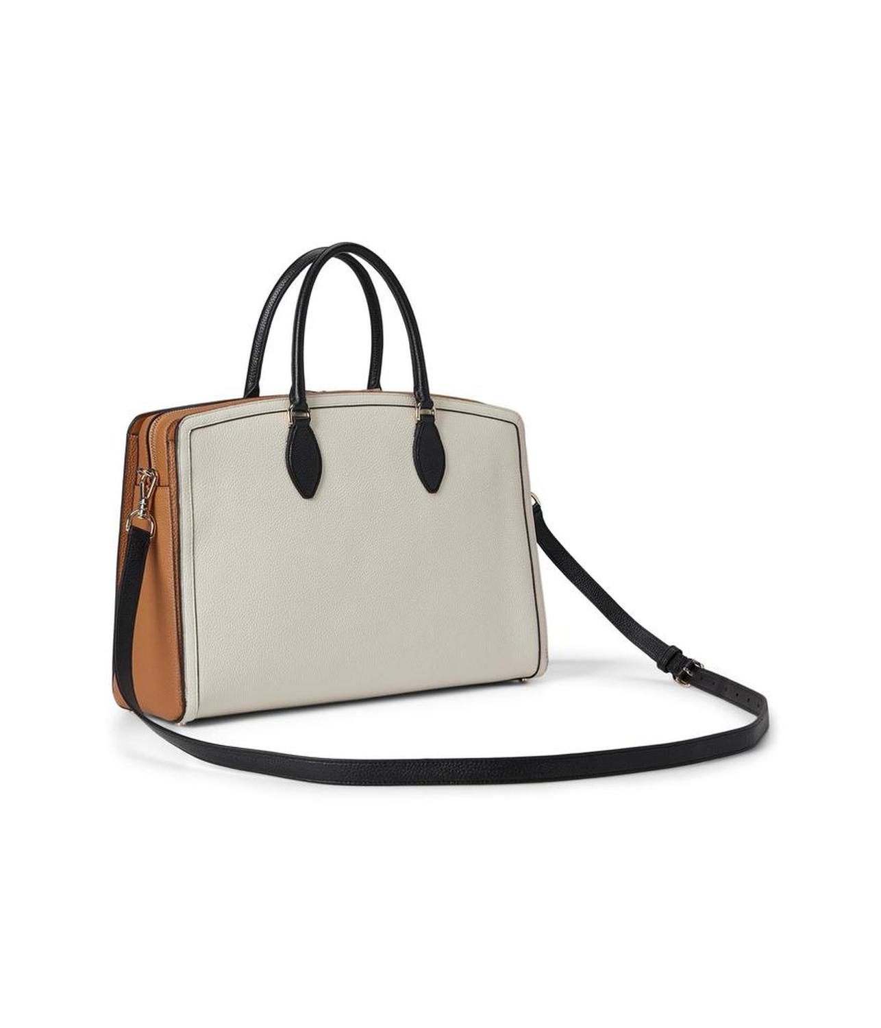 Hudson Colorblocked Pebbled Leather Commuter Laptop Bag