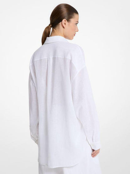 Linen Crepe Gauze Boyfriend Shirt