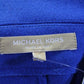 Michael Kors Womens Wool Collared Short Sleeve Zip Up Longline Coat Blue