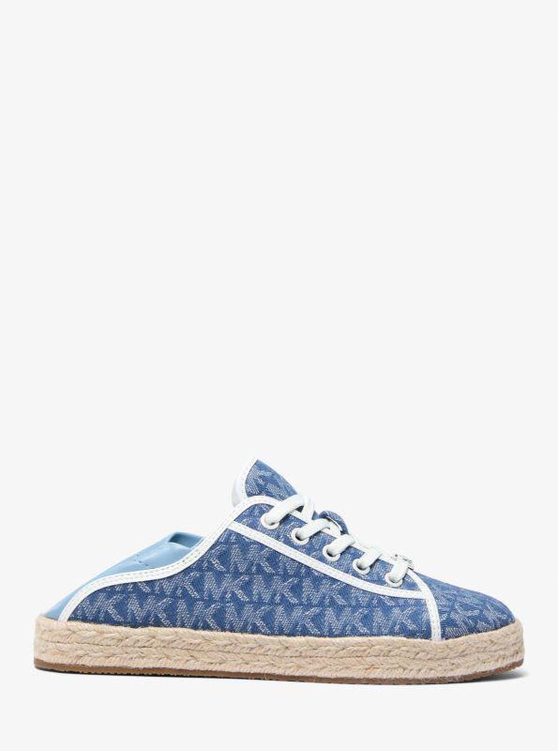 Libby Logo Jacquard Denim Collapsible-Heel Sneaker