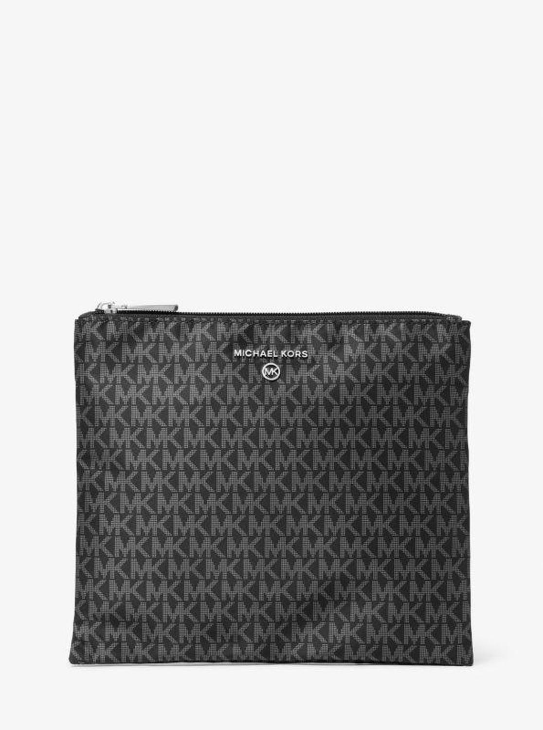 Jet Set Travel Large Signature Logo Print Woven Tote Bag