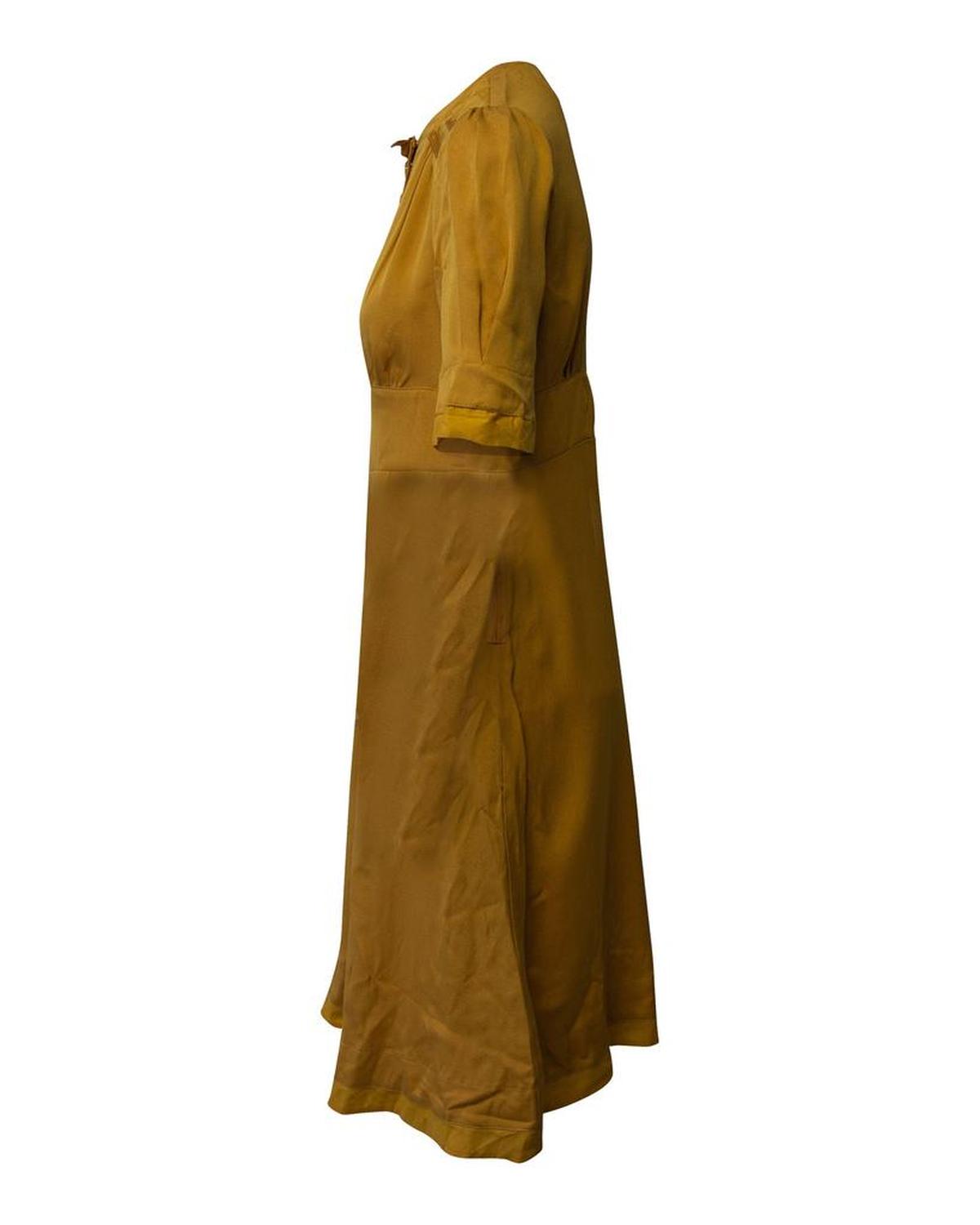 Marc Jacobs Vintage Style Dress in Yellow Mustard Silk