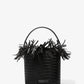 Salerno Fringed Woven Calf Leather Bucket Bag