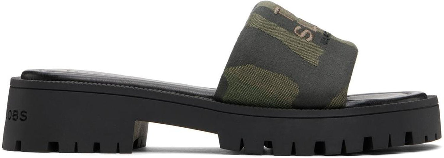 Khaki 'The Camo Jacquard Lug Sole Slide' Sandals