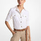 Stretch Cotton Poplin Safari Shirt