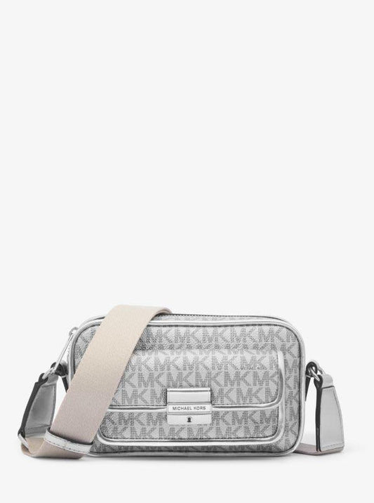 Bradshaw Extra-Small Metallic Signature Logo Camera Crossbody