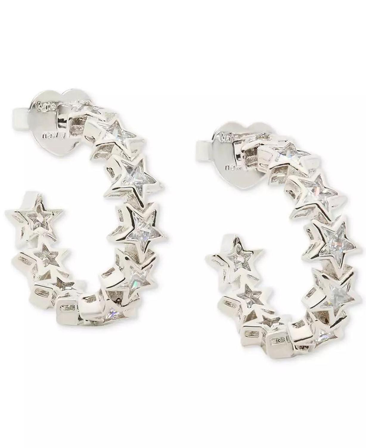 Space Cadet Cubic Zirconia Star C-Hoop huggies Earrings