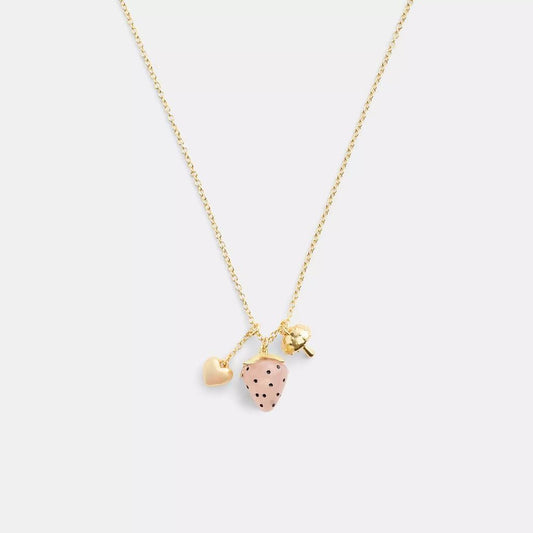 Coach Outlet Coach X Observed By Us Strawberry Charm Pendant Necklace