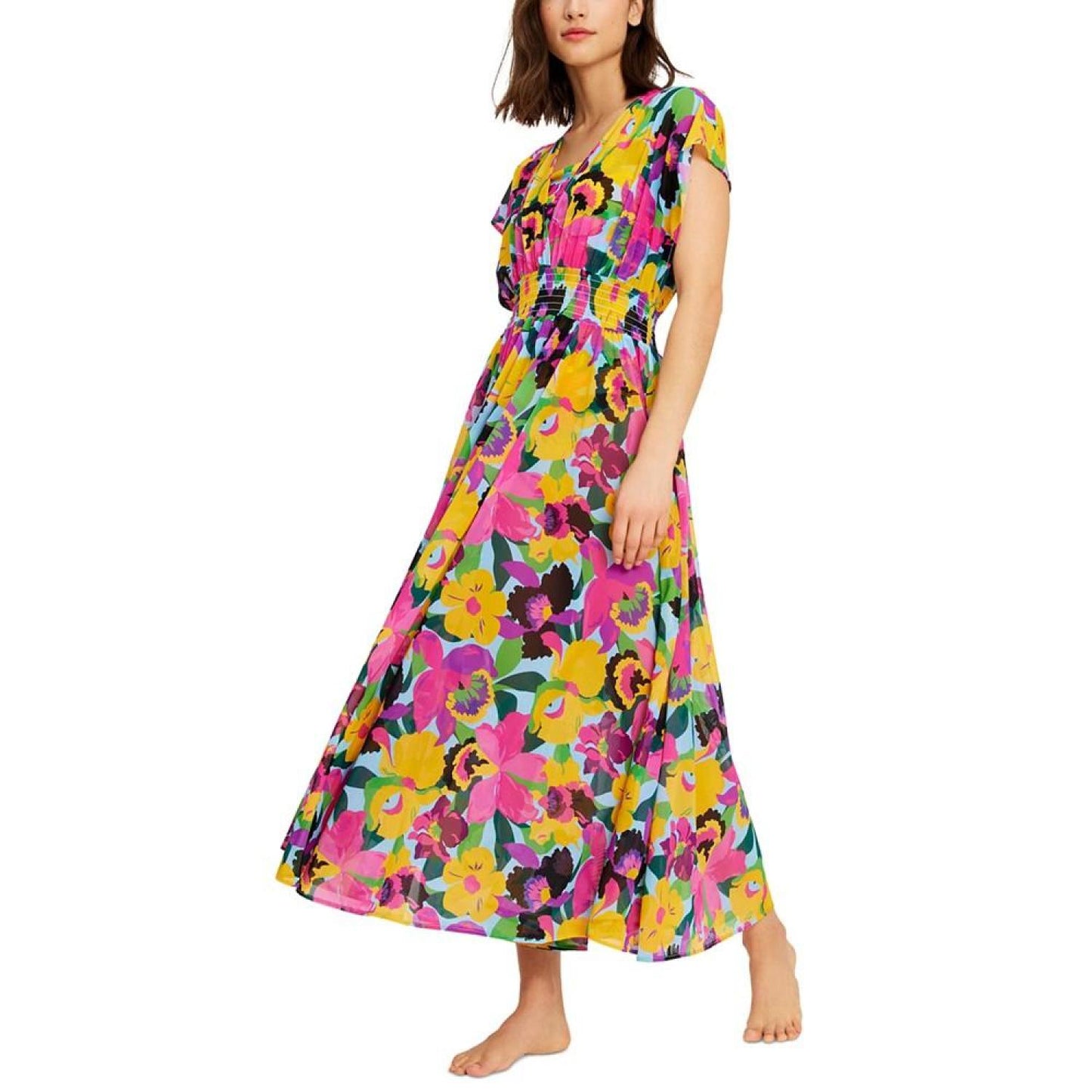 Women's Printed Cover Up Maxi Dress