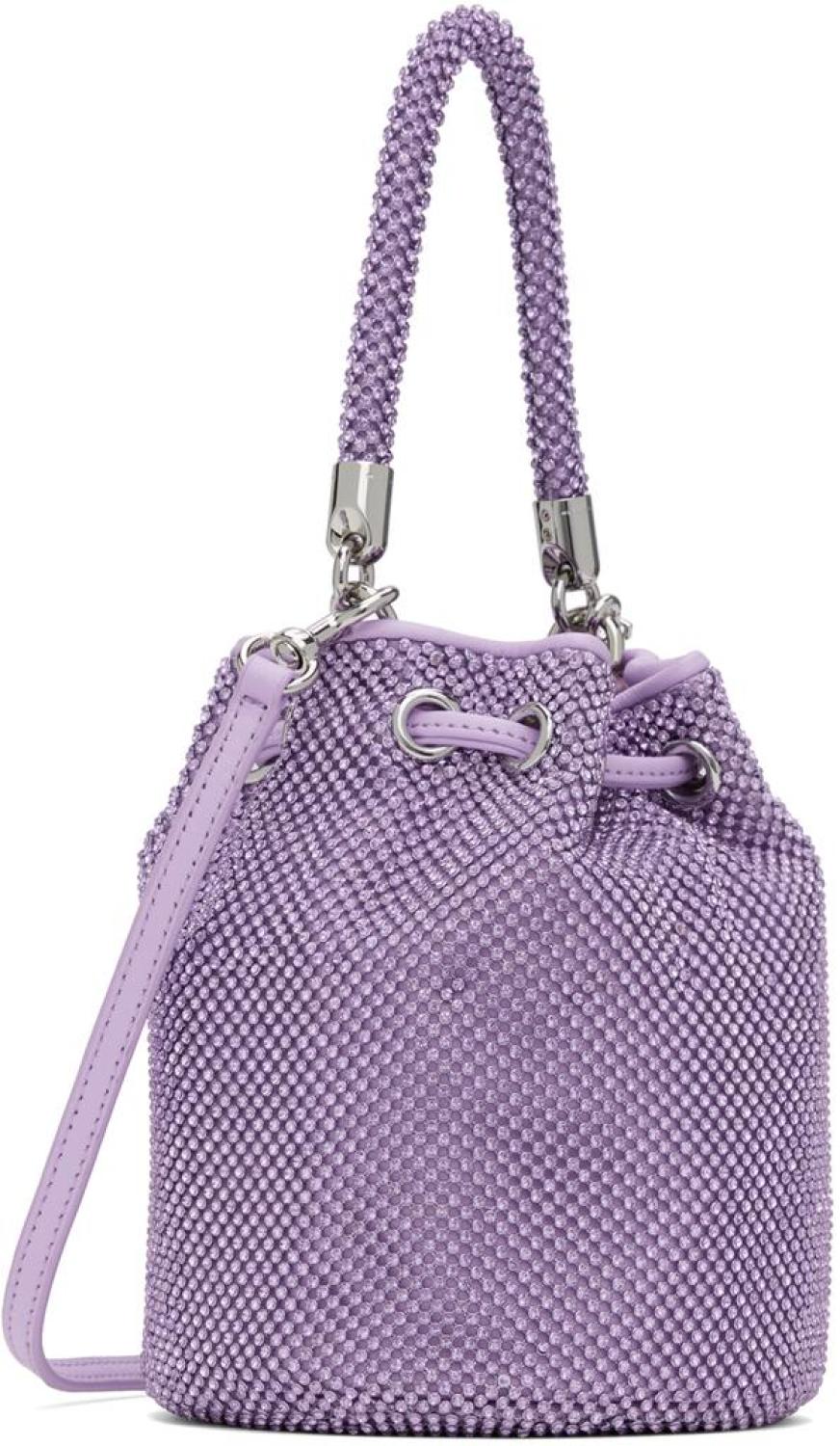 Purple 'The Rhinestone Mini Bucket' Bag