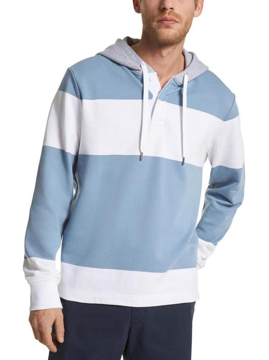 Mens Button Front Heathered Hoodie