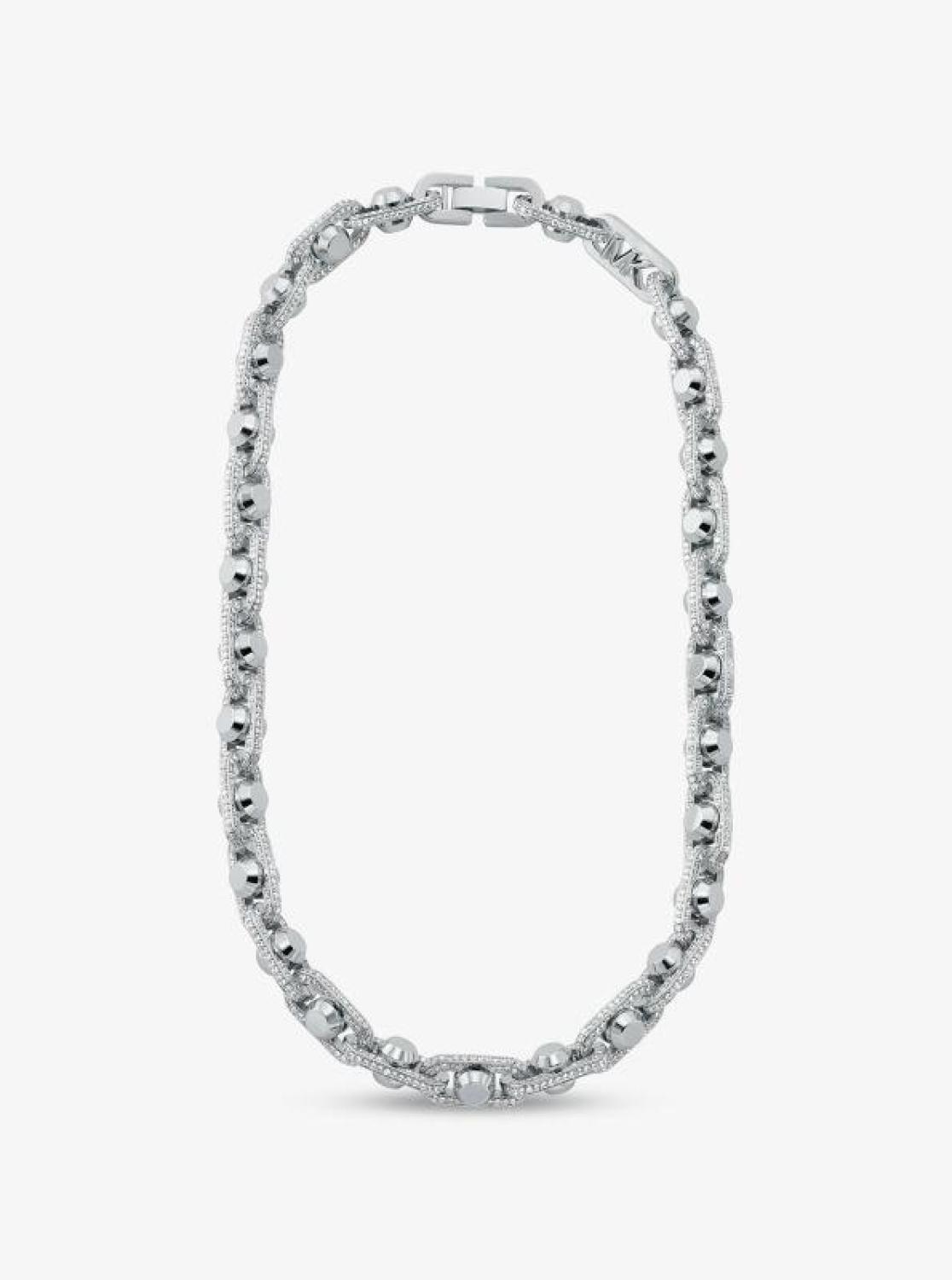 Astor Link Extra-Large Pavé Precious Metal-Plated Brass Necklace