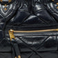 Navy Blue Quilted Leather Stam Satchel