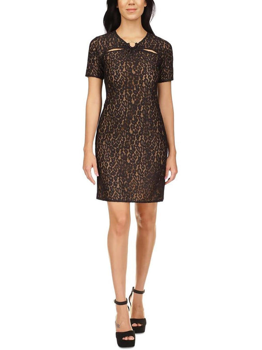 Womens Lace Ring Party Dress Mini Dress