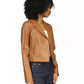 MICHAEL Women's Leather Moto Jacket