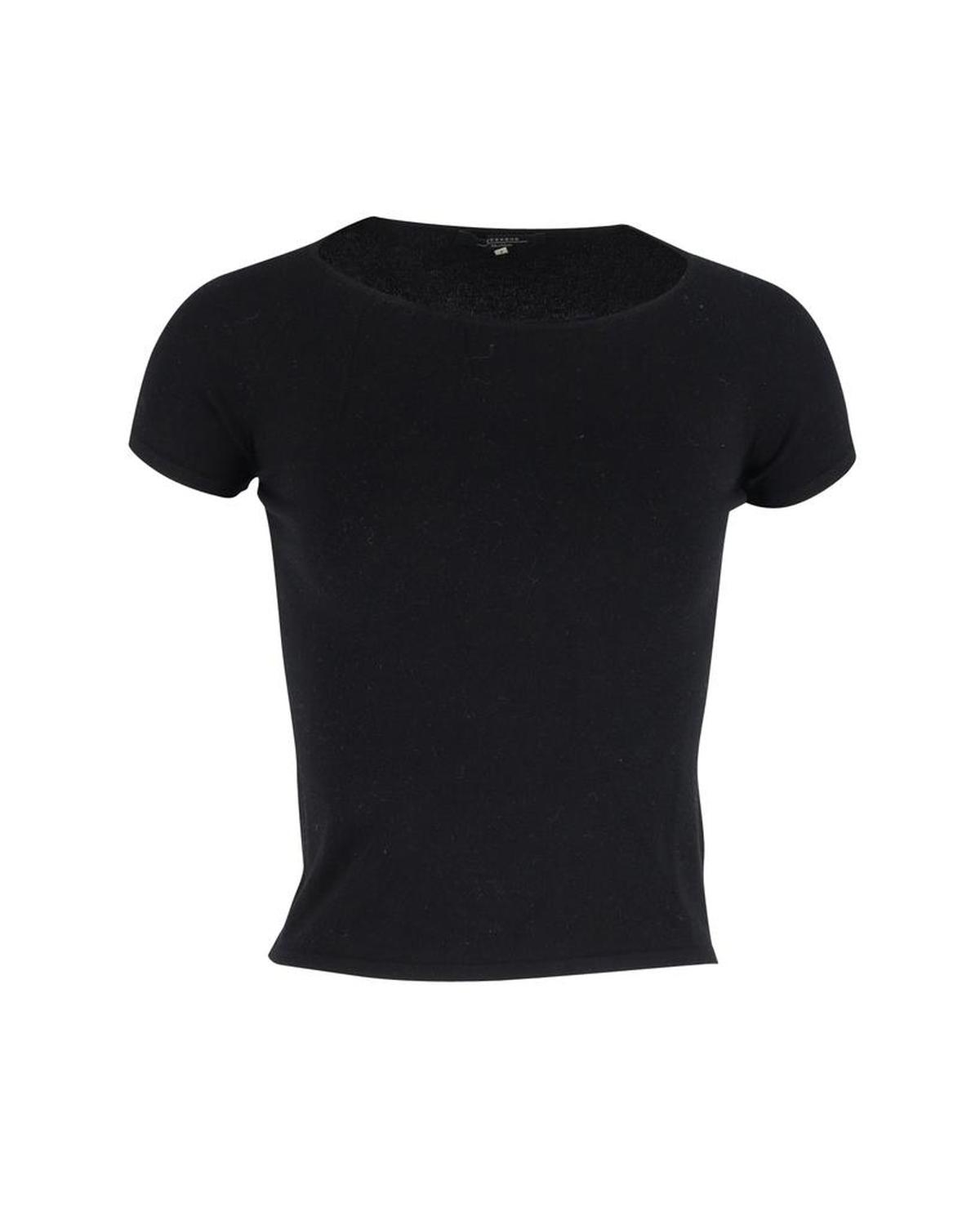 Max Mara Weekend Cap-Sleeve Top in Black Cotton