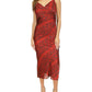 Womens Snake Print Midi Slip Dress