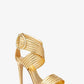 Remi Metallic Snake Embossed Leather Sandal