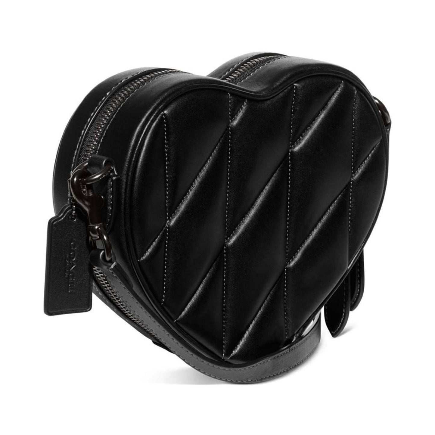 Quilted Leather Heart Crossbody