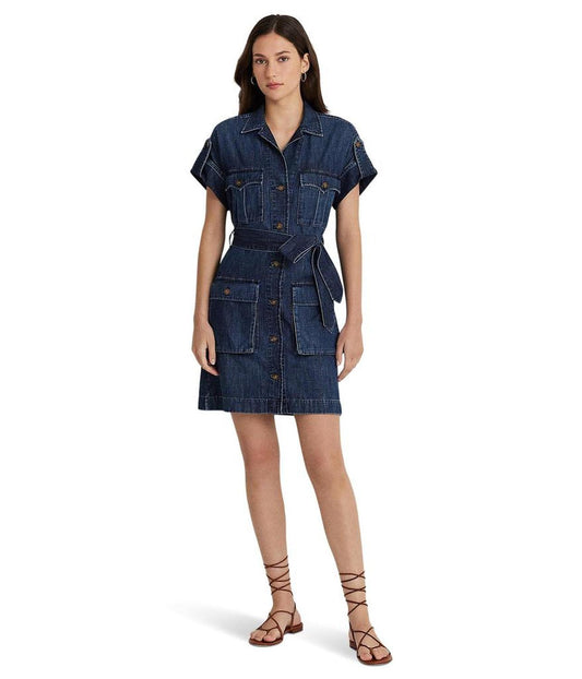 Belted Denim Shirtdress