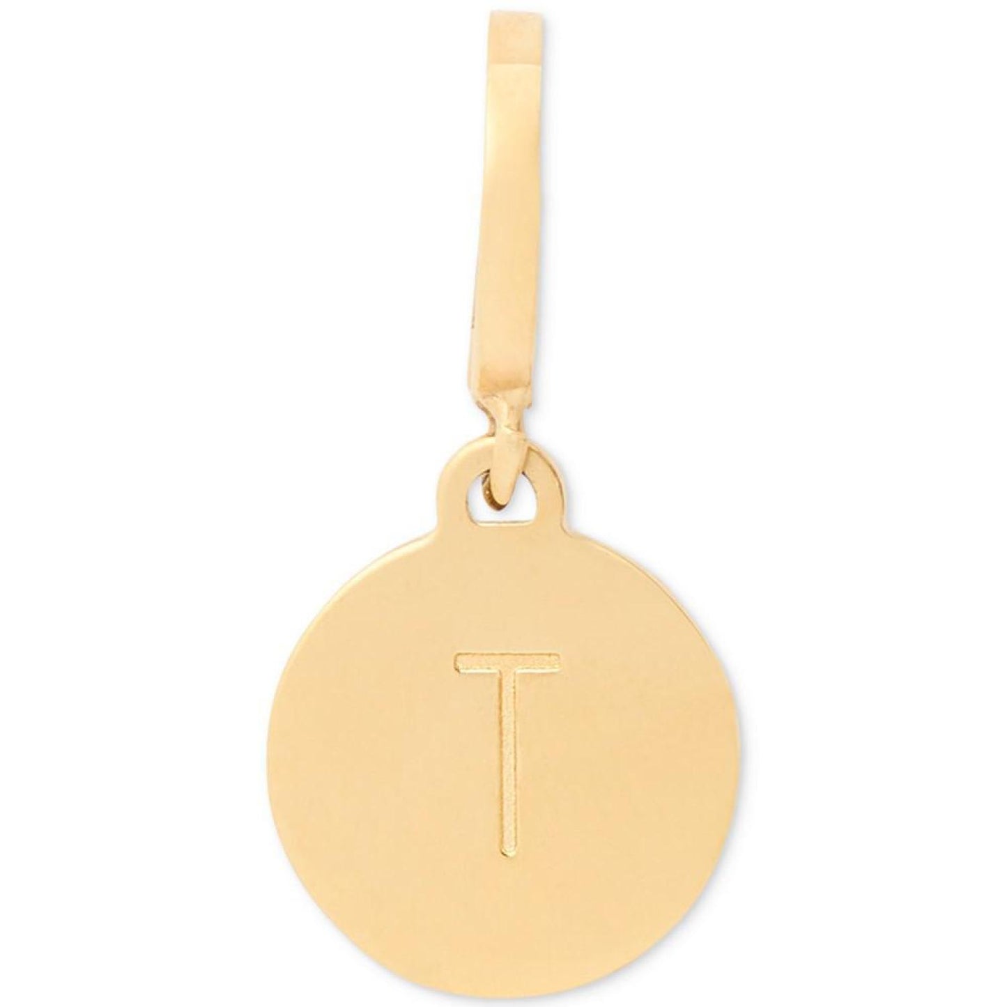 Gold-Tone Initial Polished Disc Charm Pendant