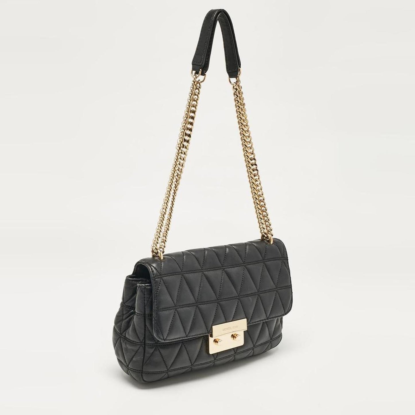 Micheal Kors Black Quilted Leather Large Sloan Shoulder Bag