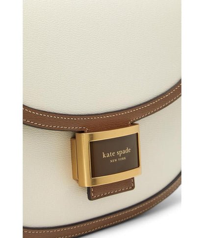 Katy Colorblocked Textured Leather Convertible Saddle Bag