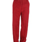 Max Mara Straight Leg Trousers in Red Cotton