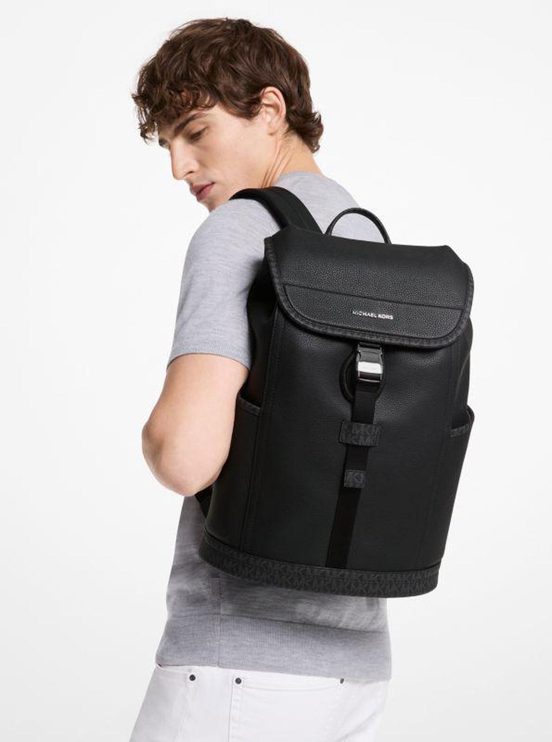 Hudson Leather and Signature Logo Backpack