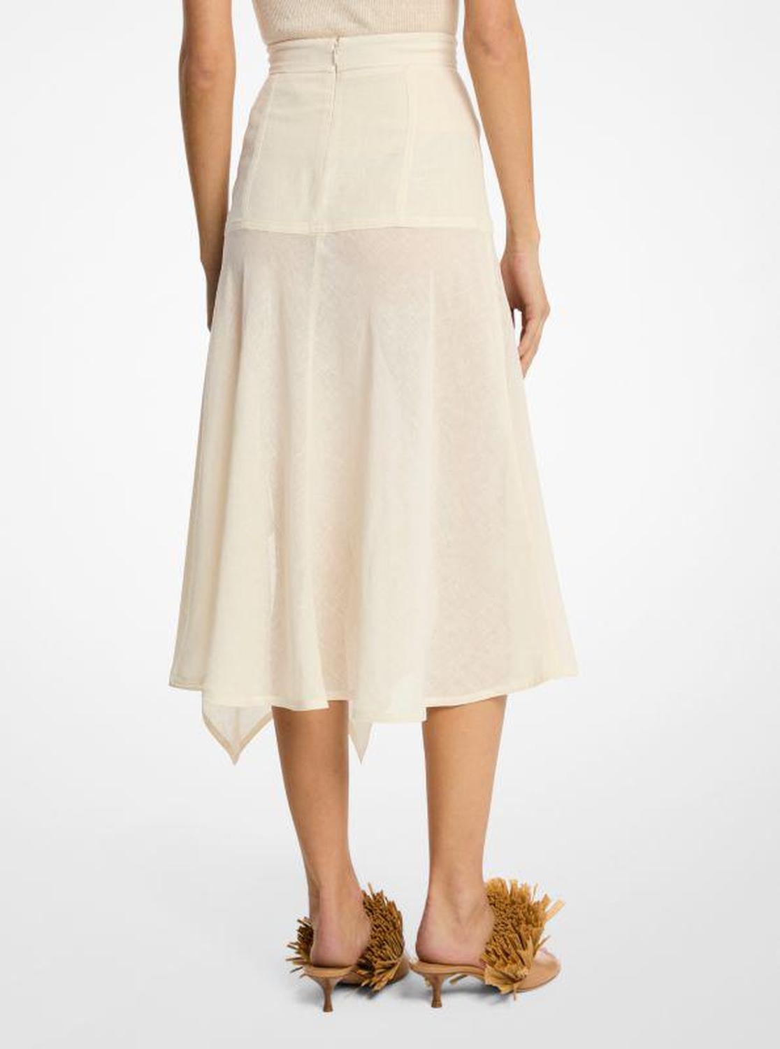 Linen Crepe Gauze Cascade Skirt