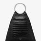 Ursula Large Crocodile Embossed Leather Ring Tote Bag