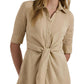 Tie-Front Linen Shirtdress