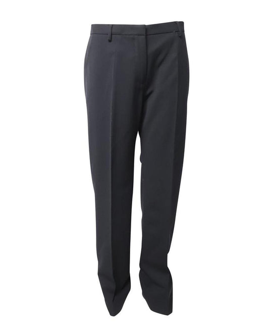 Max Mara Straight Leg Trousers in Black Wool