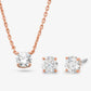 Precious Metal Plated Sterling Silver Cubic Zirconia Necklace and Earrings Set