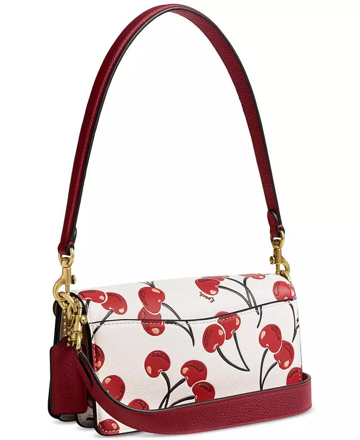 Tabby 20 Cherry Print Leather Shoulder Bag