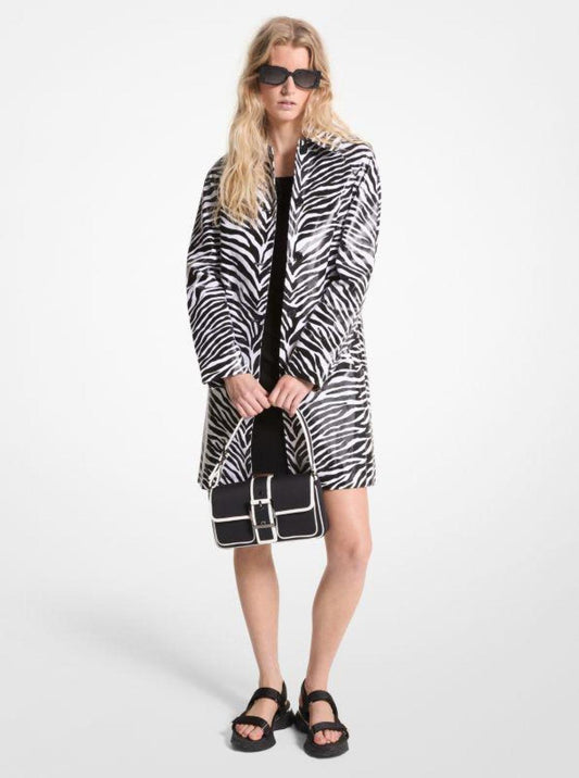 Zebra Print Cotton Twill Balmacaan