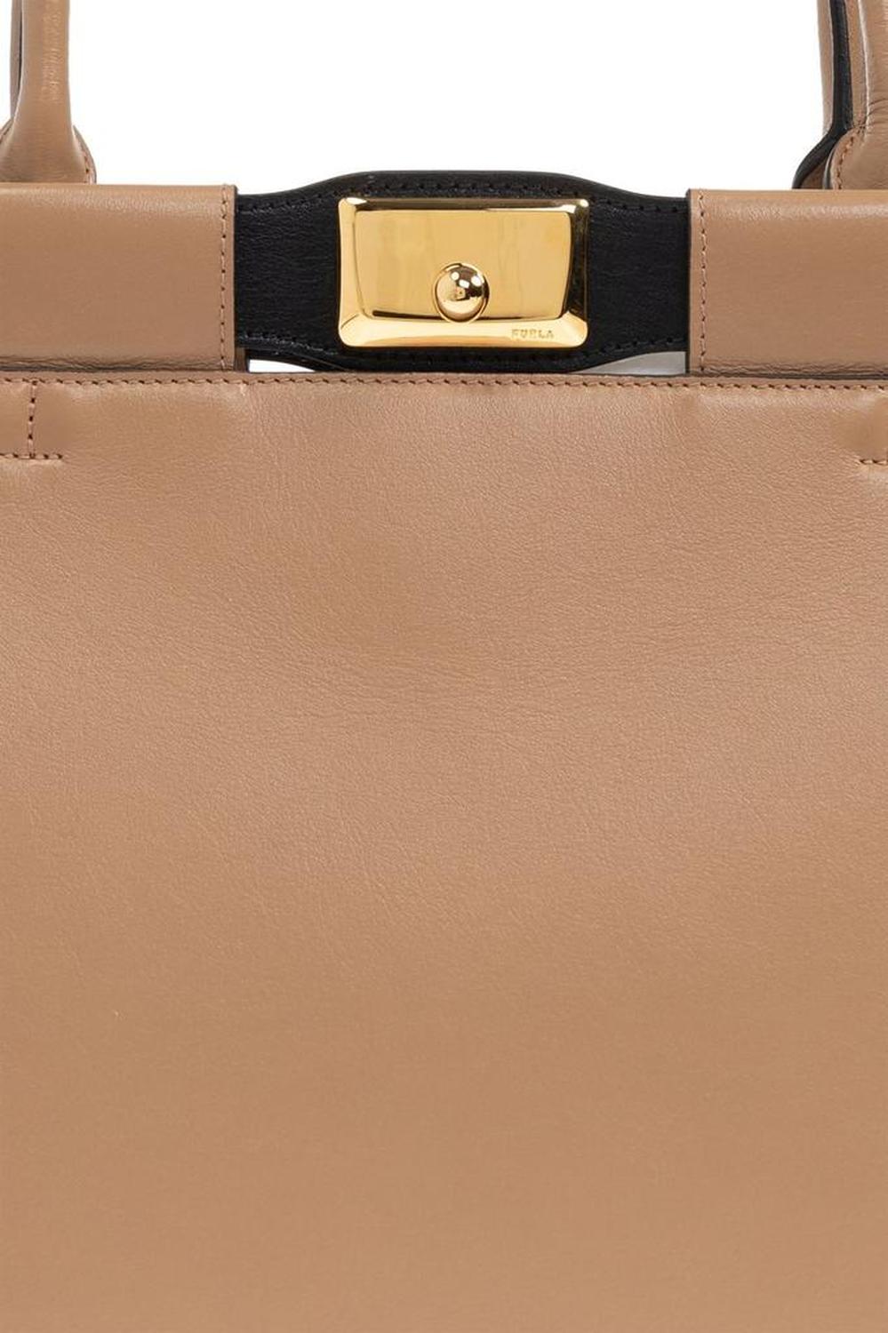 Furla Logo Engraved Top Handle Bag