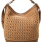 Max Mara Jean Woven & Leather Shoulder Bag