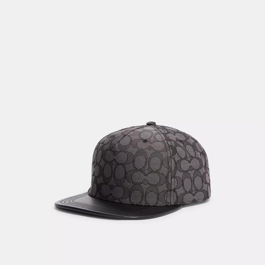 Coach Outlet Signature Jacquard Flat Brim Hat