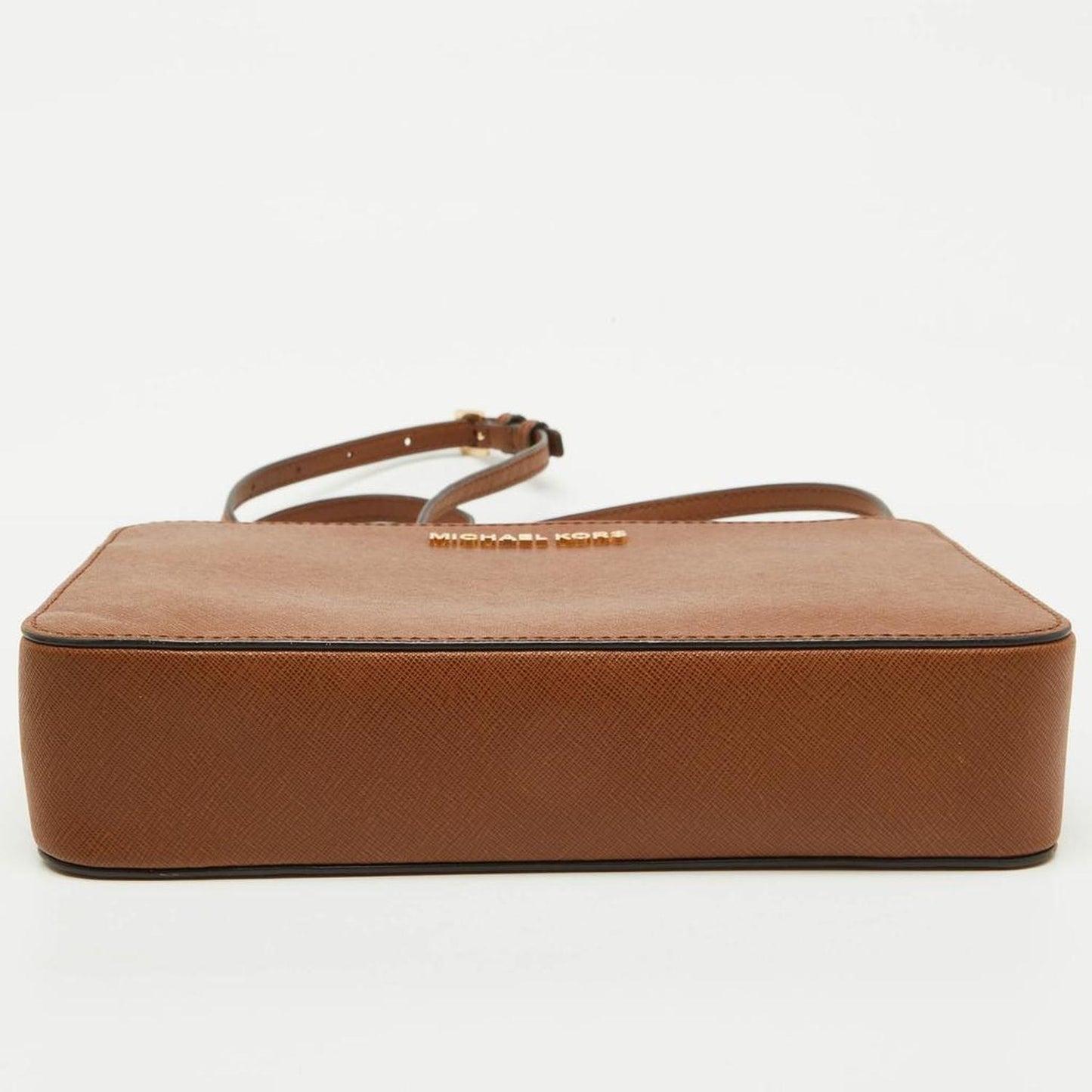 Brown Leather Jet Set Camera Crossbody Bag