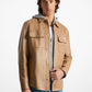 Bonded Leather Shirt Jacket