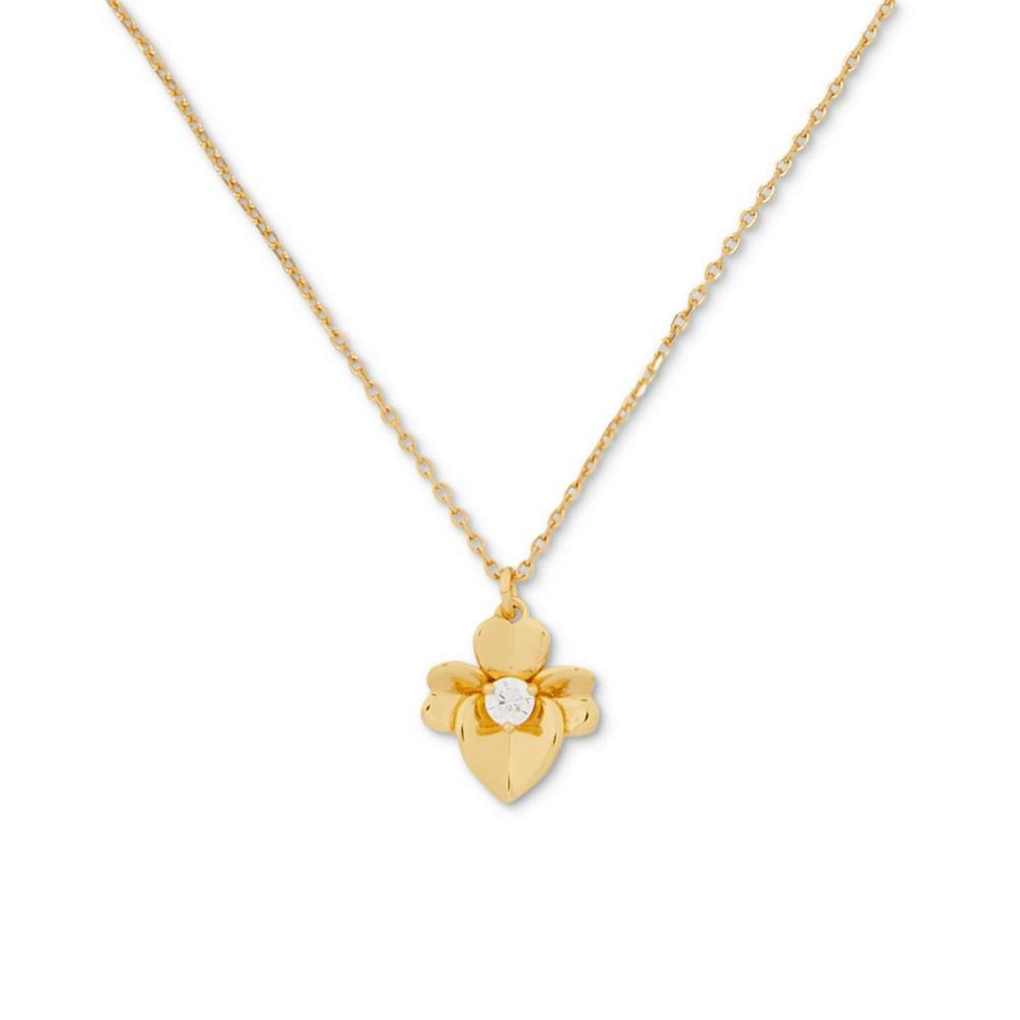 Gold-Tone Precious Pansy Mini Pendant Necklace, 16" + 3" extender